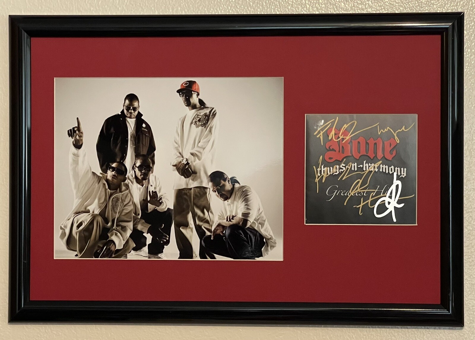 Bone Thugs N Harmony Signed Custom Framed Cd Cover All 5 Members Rare JSA
