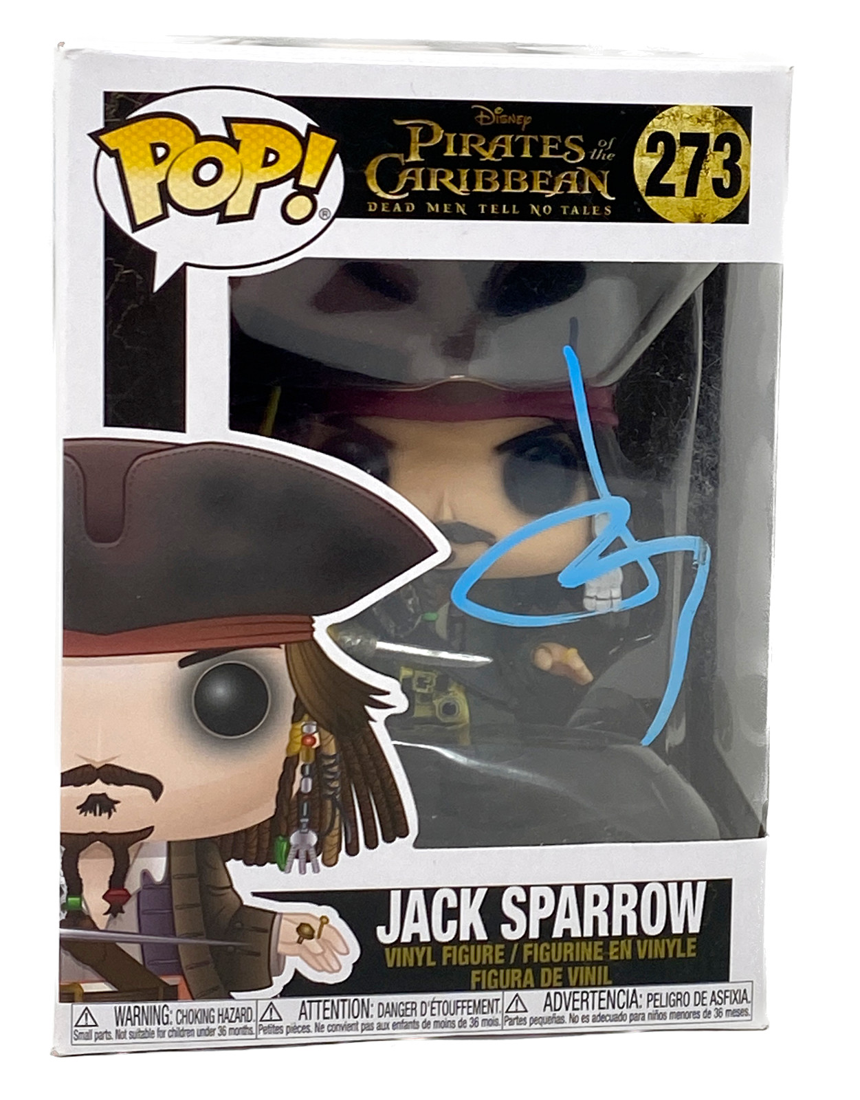 Johnny Depp Signed Jack Sparrow Funko Pop Pirates of the Caribbean ACOA COA
