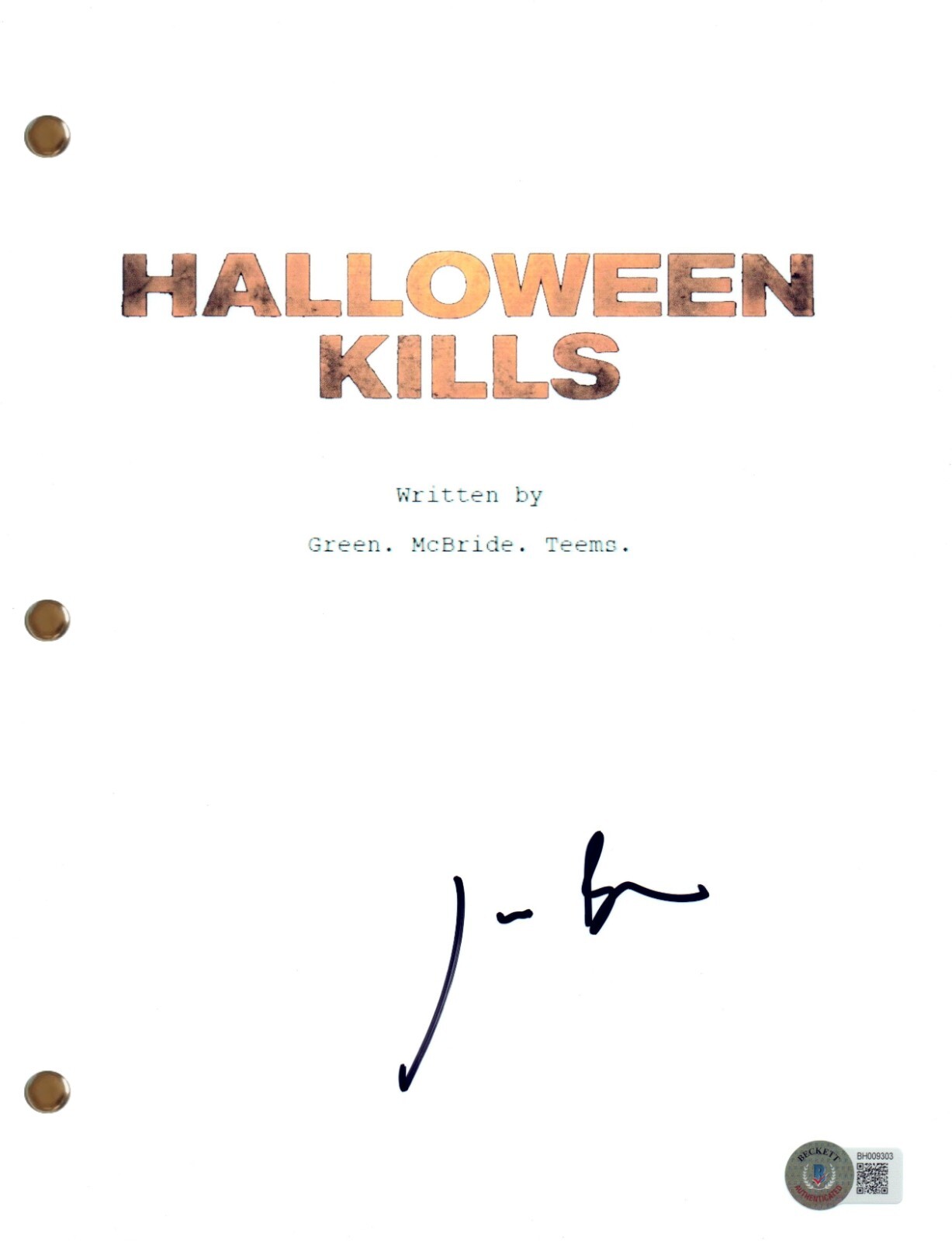 Jason Blum Signed Autograph Halloween Kills Movie Script Producer Beckett COA

