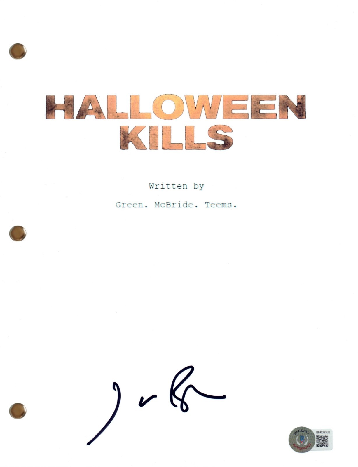 Jason Blum Signed Autograph Halloween Kills Movie Script Producer Beckett COA
