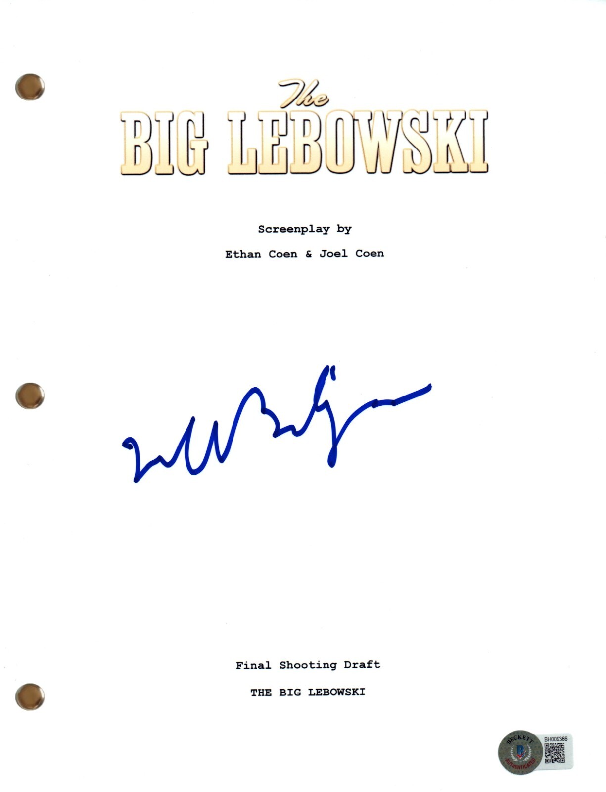 Jeff Bridges Signed Autograph The Big Lebowski Full Movie Script Beckett COA
