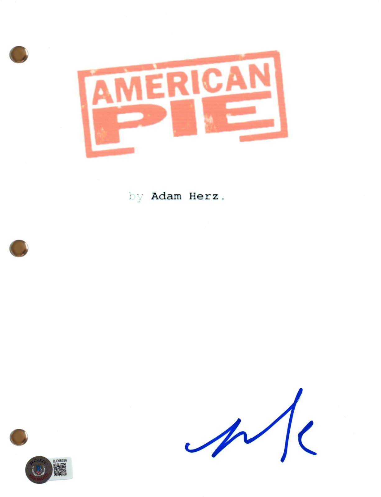 Natasha Lyonne Signed Autograph American Pie Full Movie Script Beckett COA
