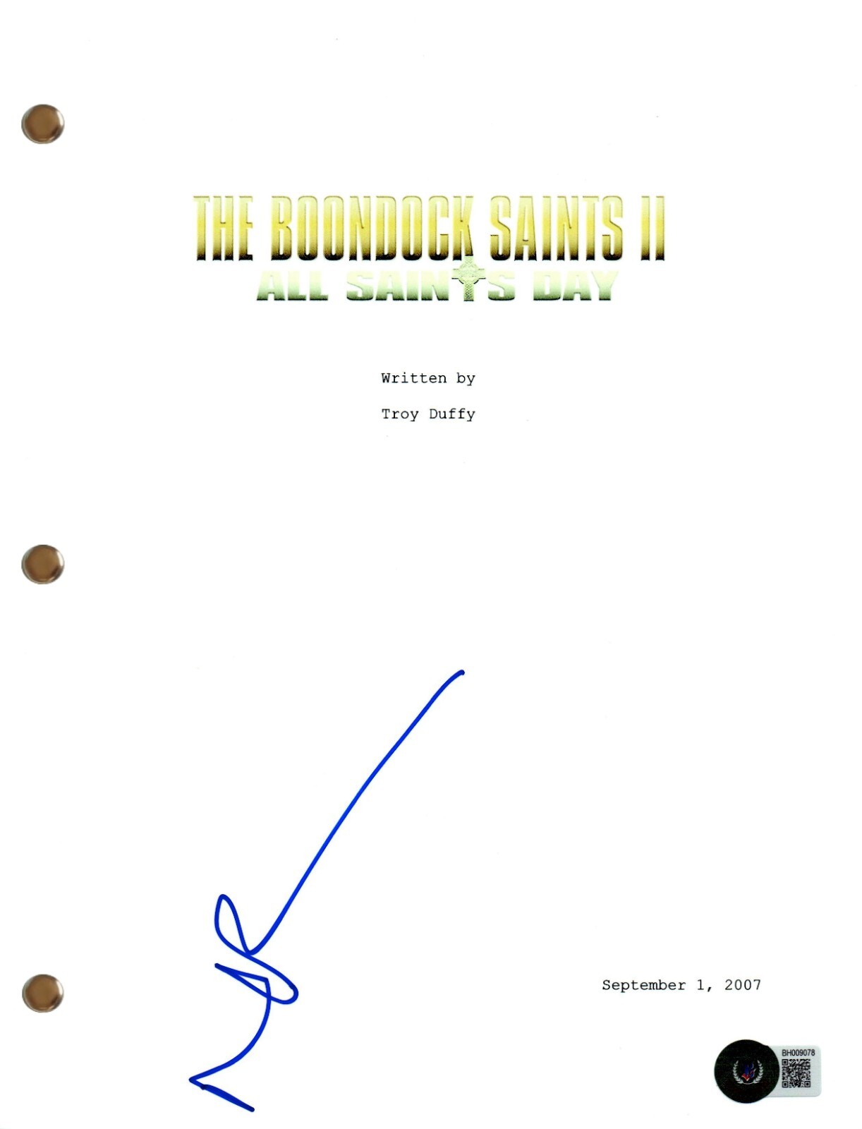 Norman Reedus Signed Autograph The Boondock Saints II 2 Movie Script Beckett COA
