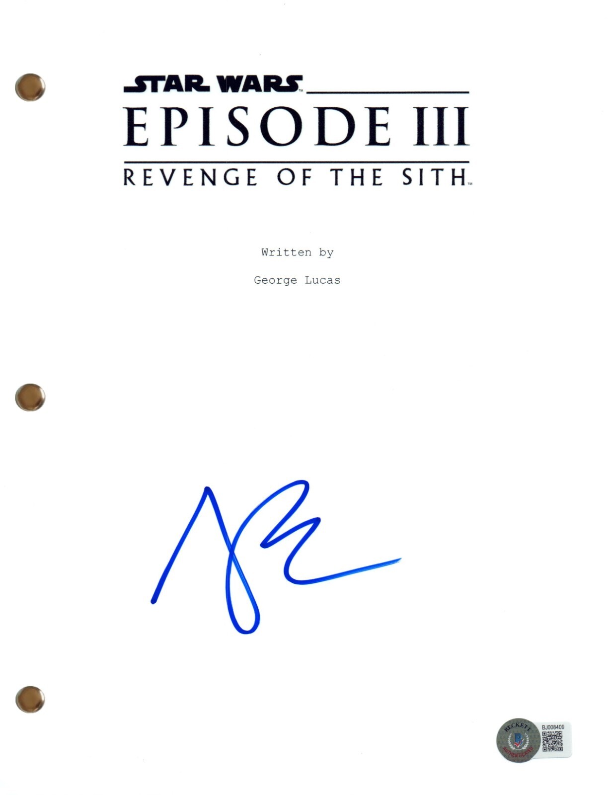Joel Edgerton Signed Star Wars Revenge of Sith Full Movie Script Beckett COA
