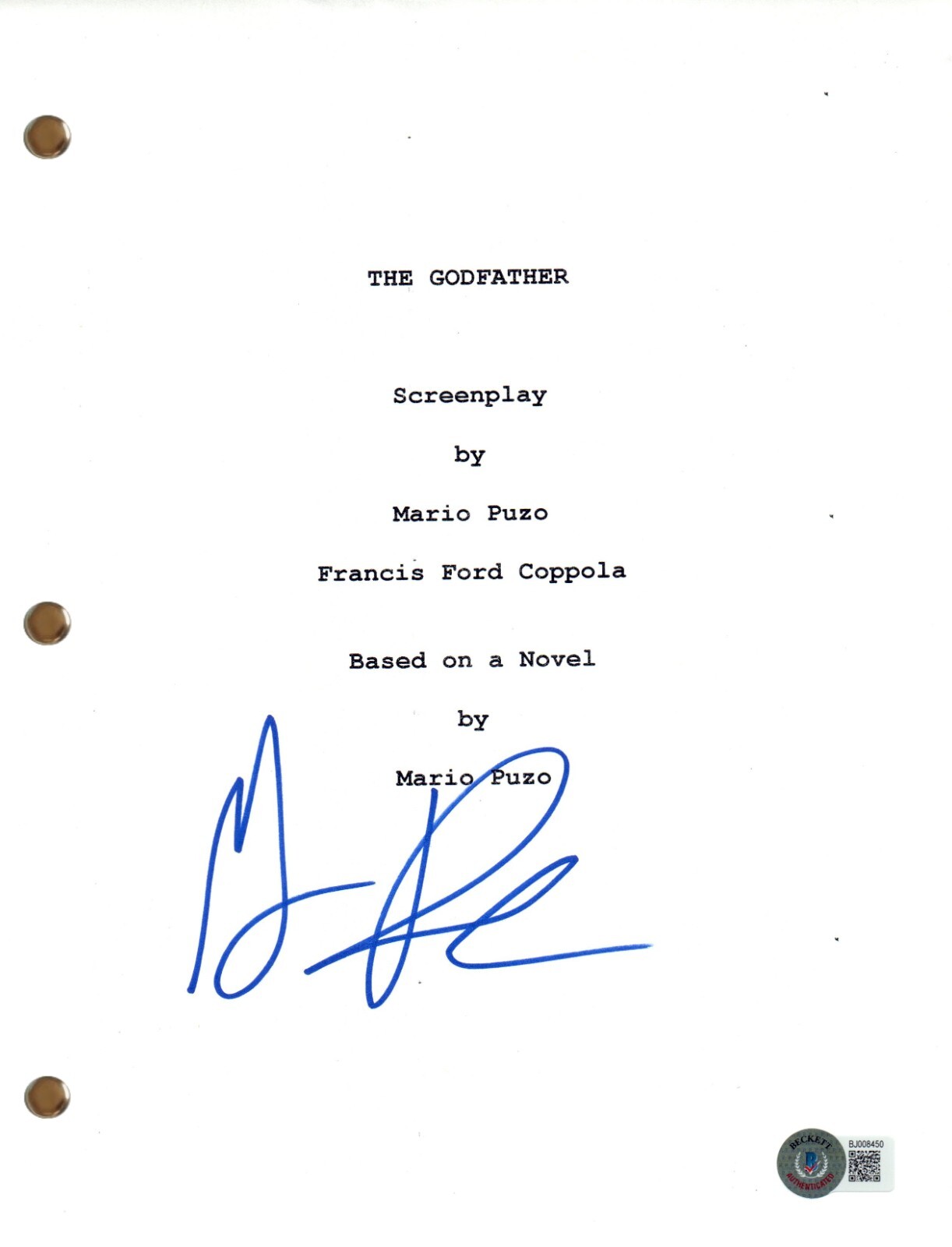 Gianni Russo Signed Autograph The Godfather Movie Script Carlo Rizzi Beckett COA
