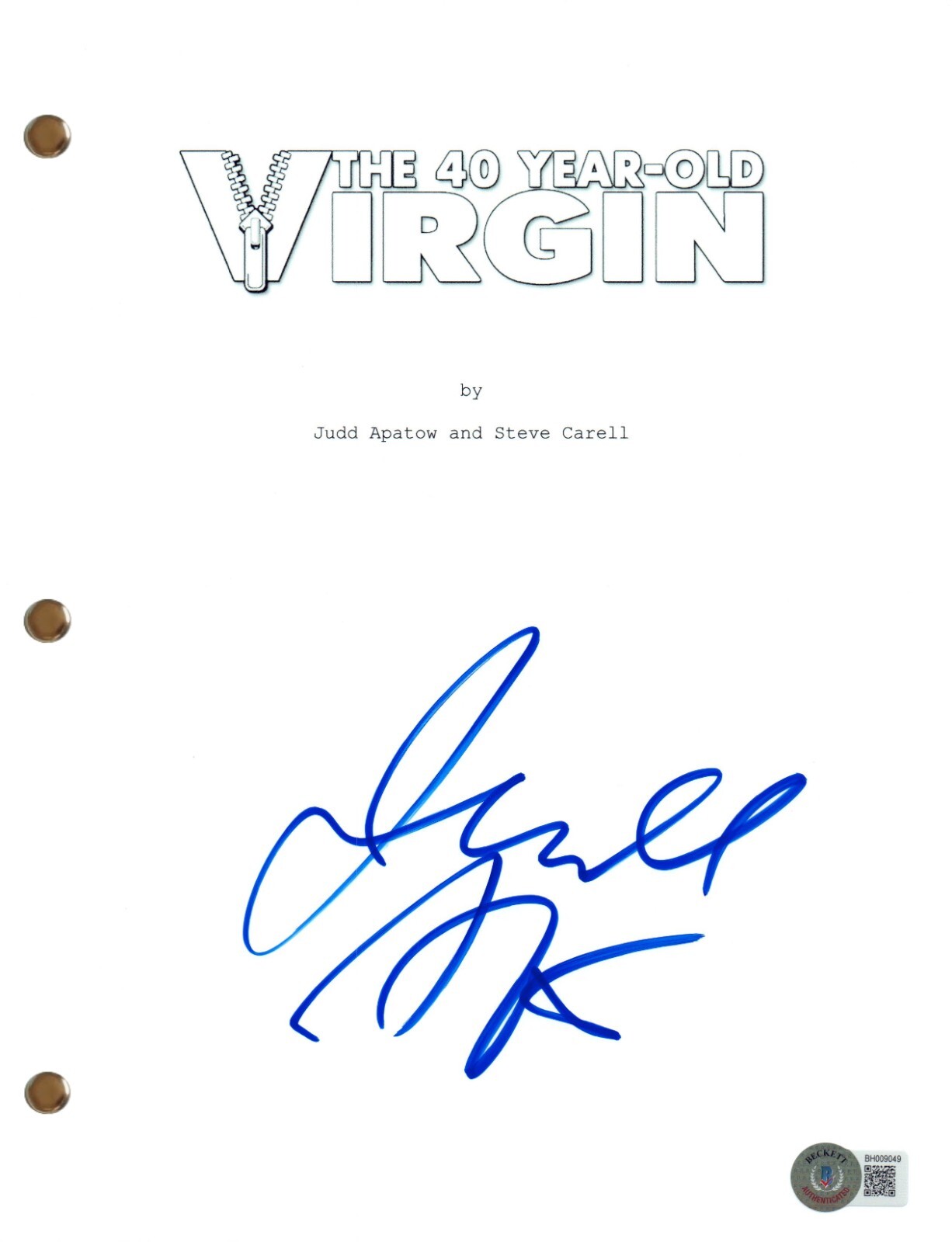 Judd Apatow Signed Autograph 40 Year Old Virgin Full Movie Script Beckett COA
