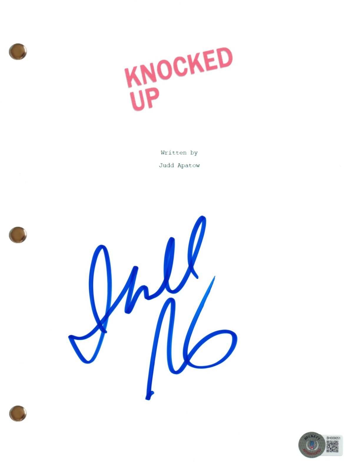 Judd Apatow Signed Autograph Knocked Up Full Movie Script Screenplay Beckett COA
