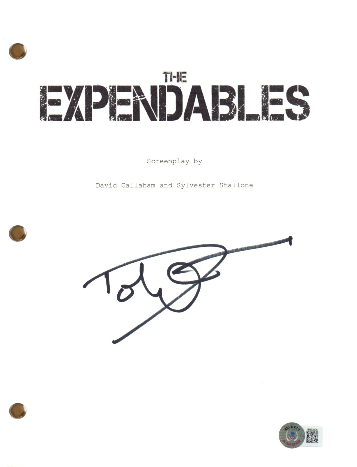 Dolph Lundgren Signed Autograph The Expendables Full Movie Script Beckett COA
