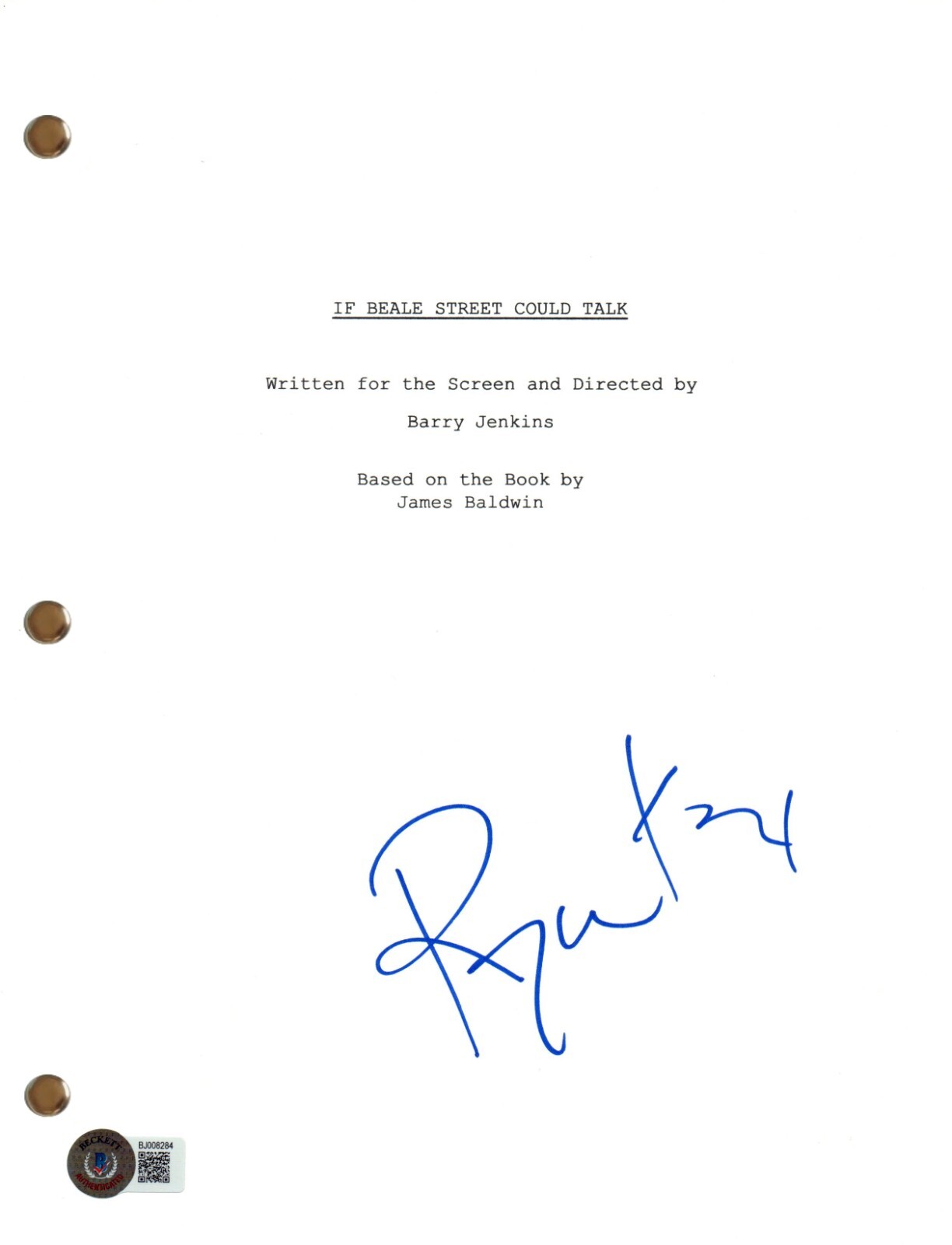 Regina King Signed Autograph If Beale Street Could Talk Movie Script Beckett COA
