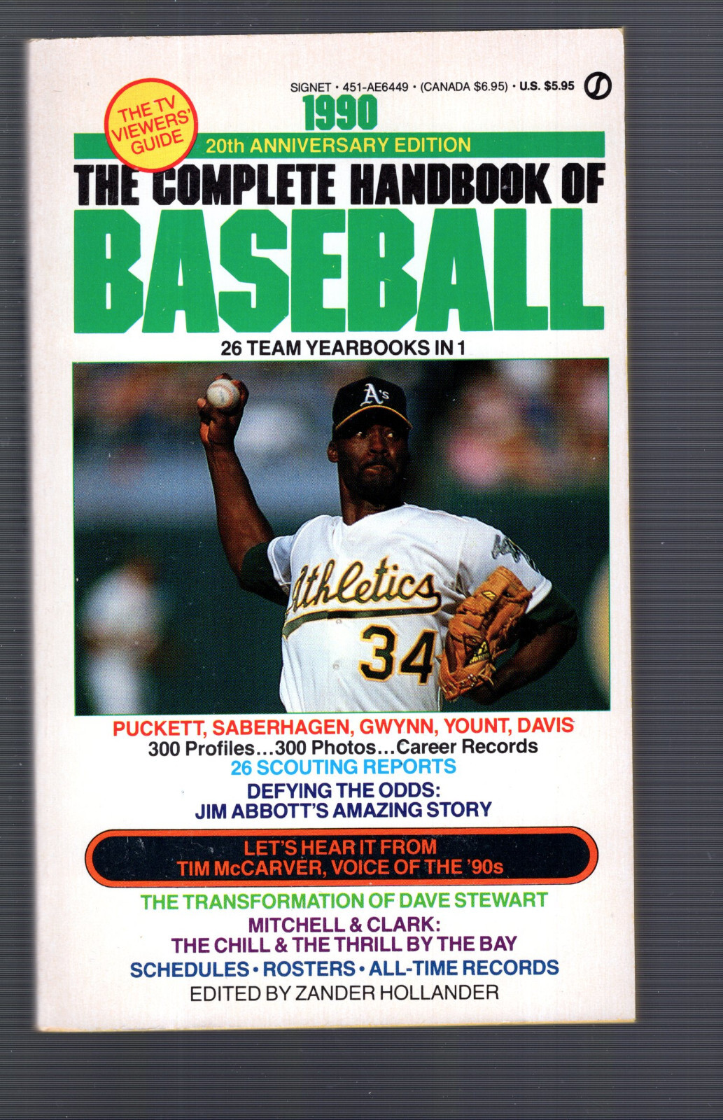 1990 COMPLETE HANDBOOK OF BASEBALL VINTAGE PAPERBACK BOOK AMAZING CONDITION COLLECTIBLE MEMORABILIA