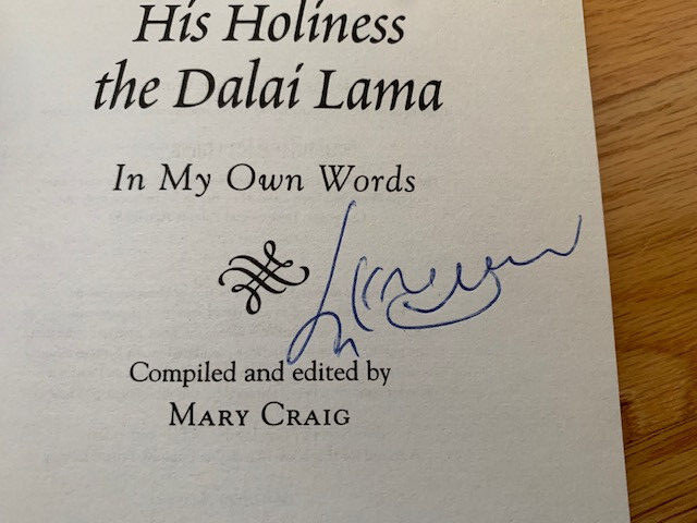 DALAI LAMA HAND SIGNED HARD COVER BOOK IN MY OWN WORDS RARE JSA LETTER
