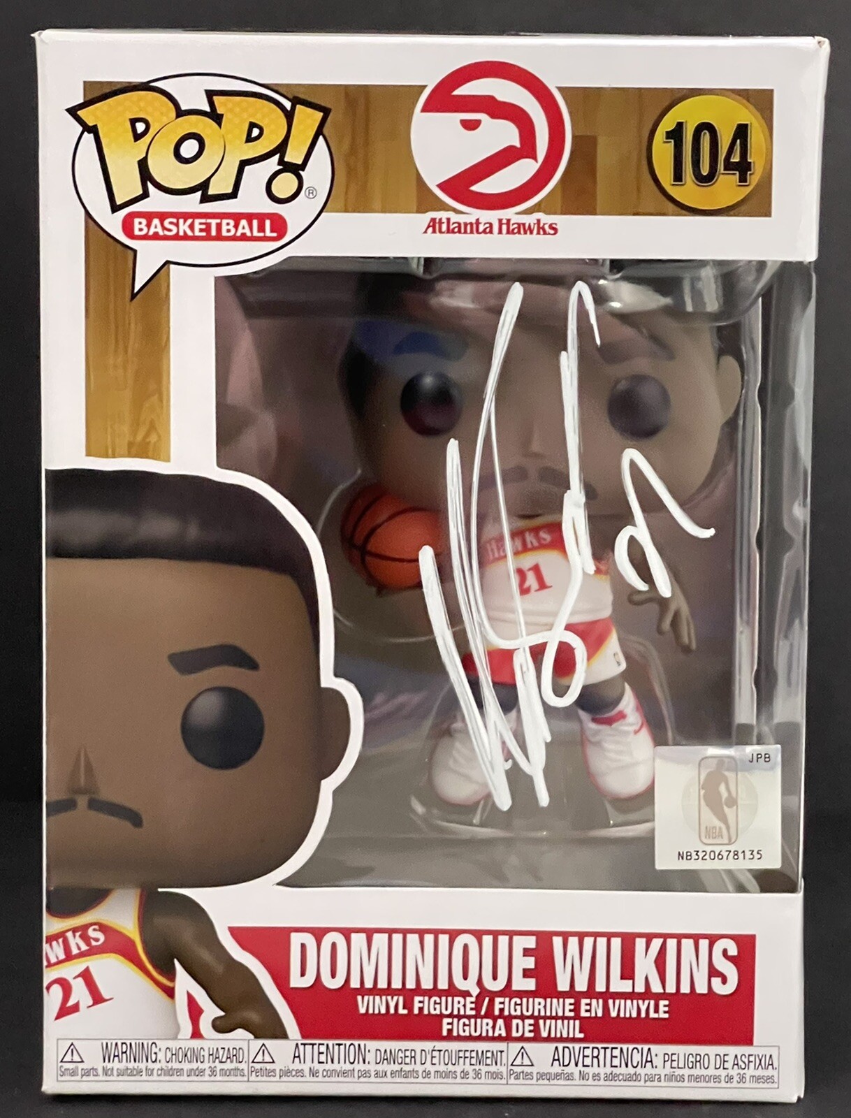 Dominique Wilkins Signed Autographed Atlanta Hawks Funko Pop Vinyl Highlight JSA
