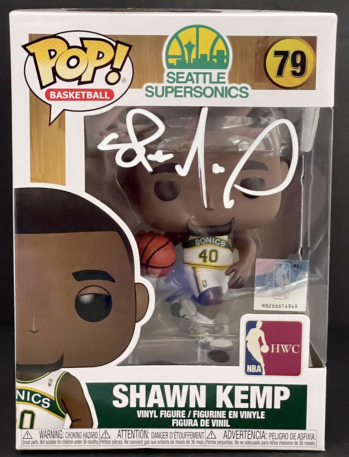 Shawn Kemp Signed Autographed Seattle Supersonics Reign Man Funko JSA
