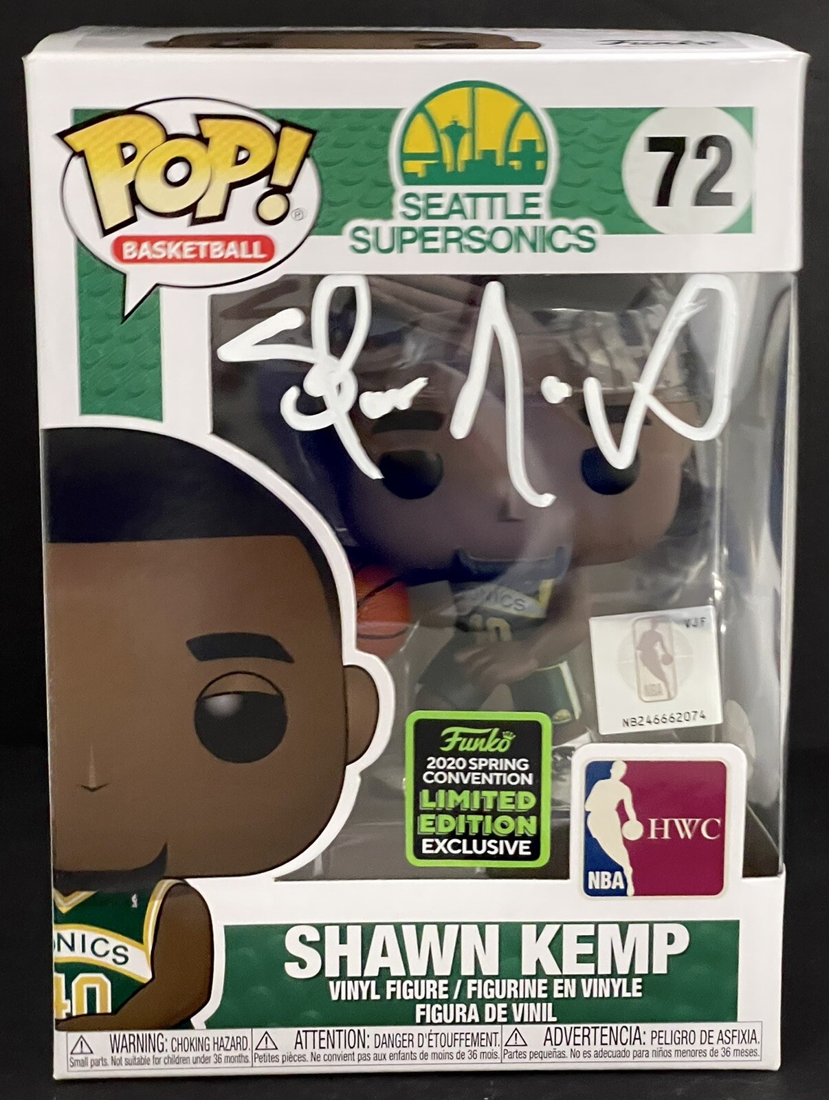 Shawn Kemp Signed Autographed Seattle Supersonics Reign Man Exclusive Funko JSA
