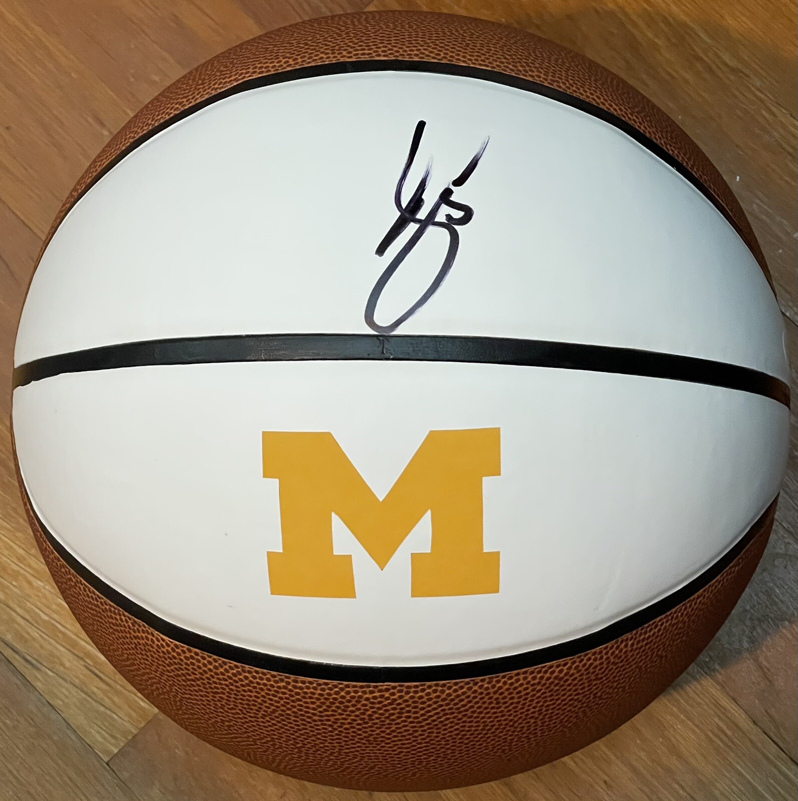 Jalen Rose Signed Autographed Michigan Wolverines Logo Basketball JSA
