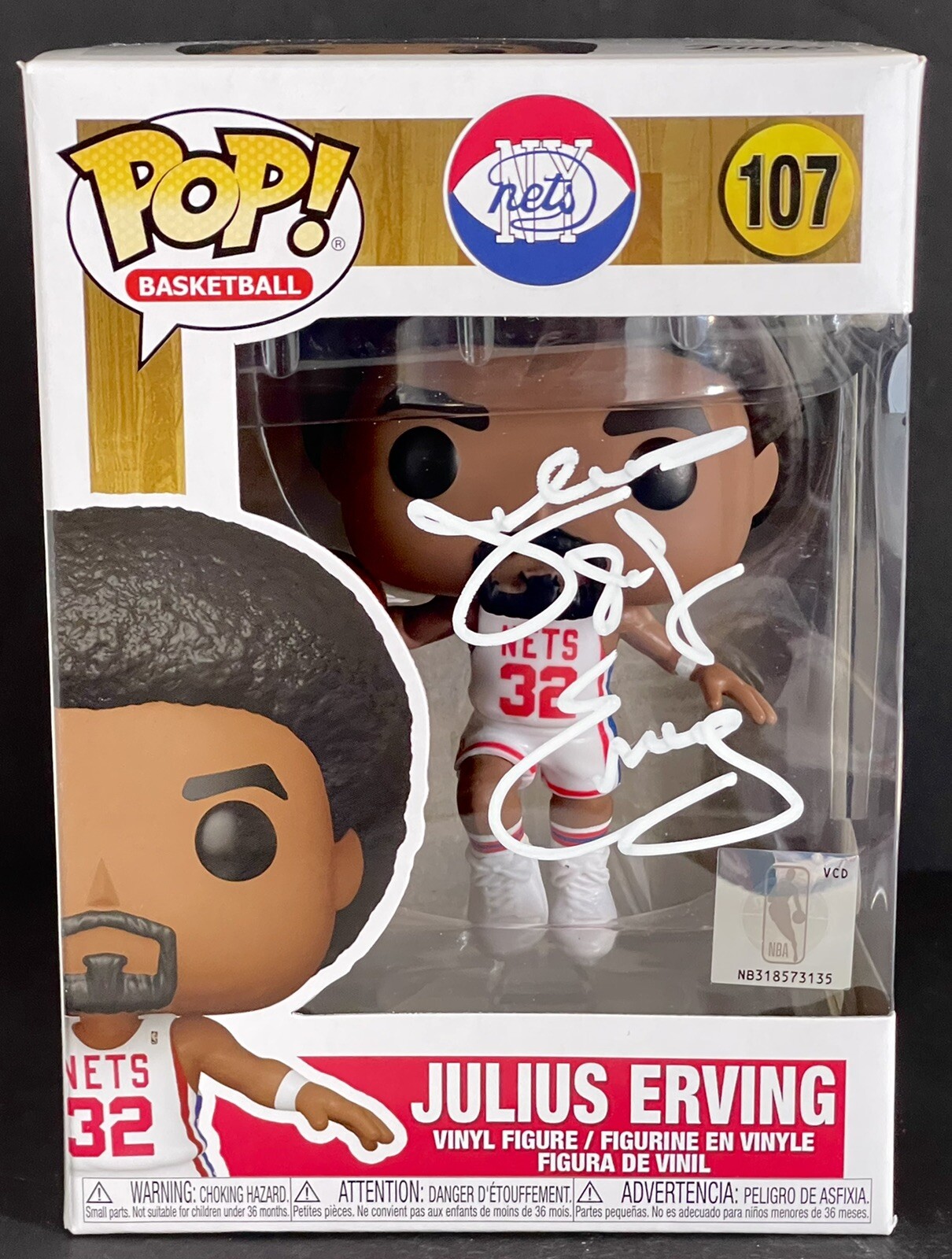 Julius Erving Signed Autographed Philadelphia 76ers Funko Pop Vinyl Dr. J JSA
