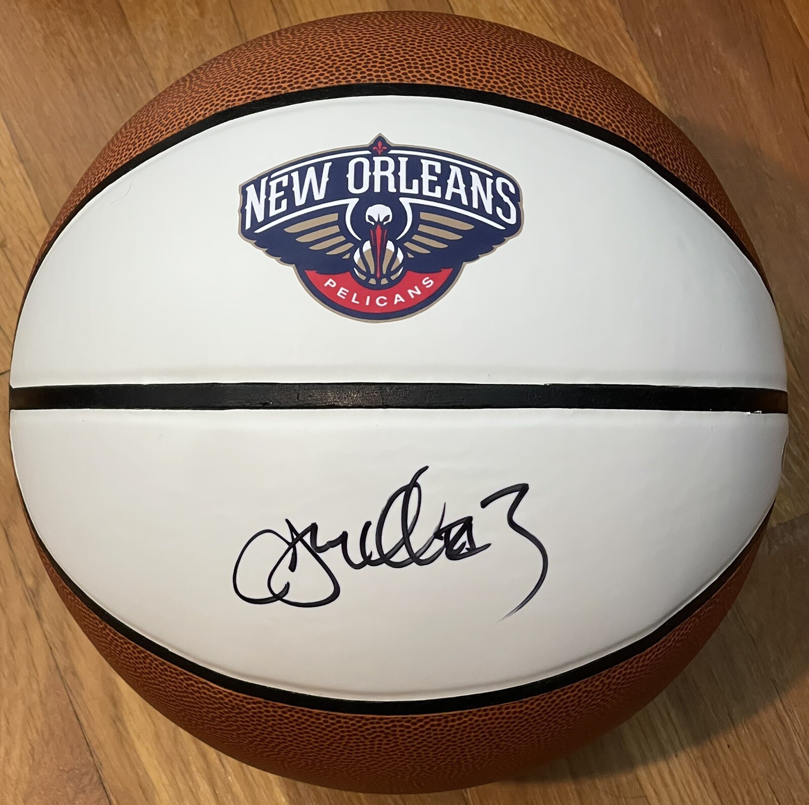 CJ McCollum Signed Autographed New Orleans Pelicans Logo Basketball PSA/DNA

