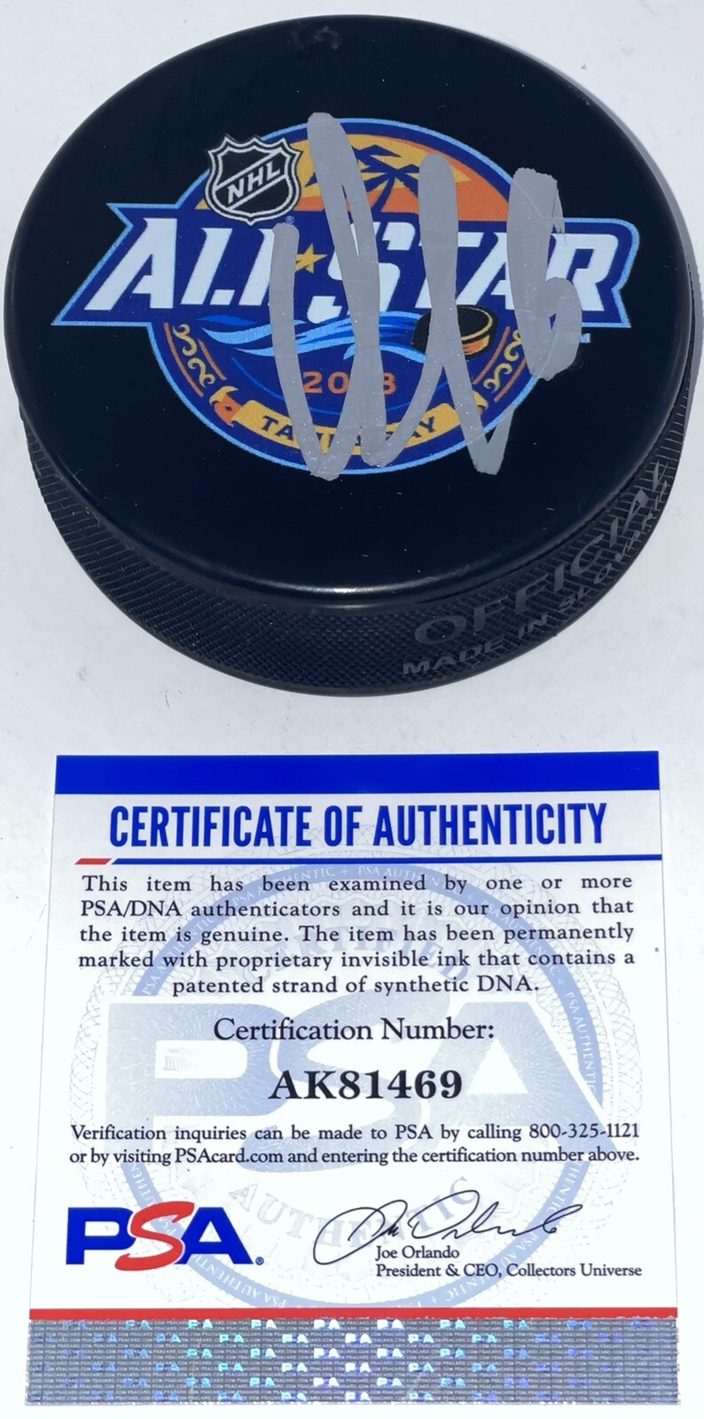 Aleksander Barkov Signed Autographed Florida Panthers Logo Puck PSA/DNA
