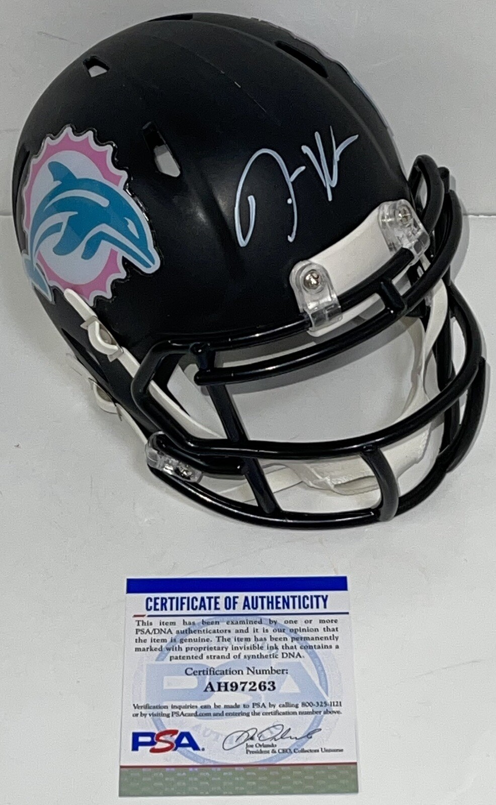 Jaylen Waddle Signed Autographed Miami Dolphins Custom Mini Helmet PSA/DNA
