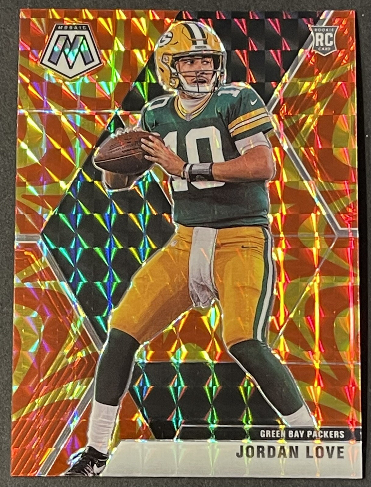 JORDAN LOVE 2020 MOSAIC YELLOW REACTIVE PRIZM RC #211 PACKERS
