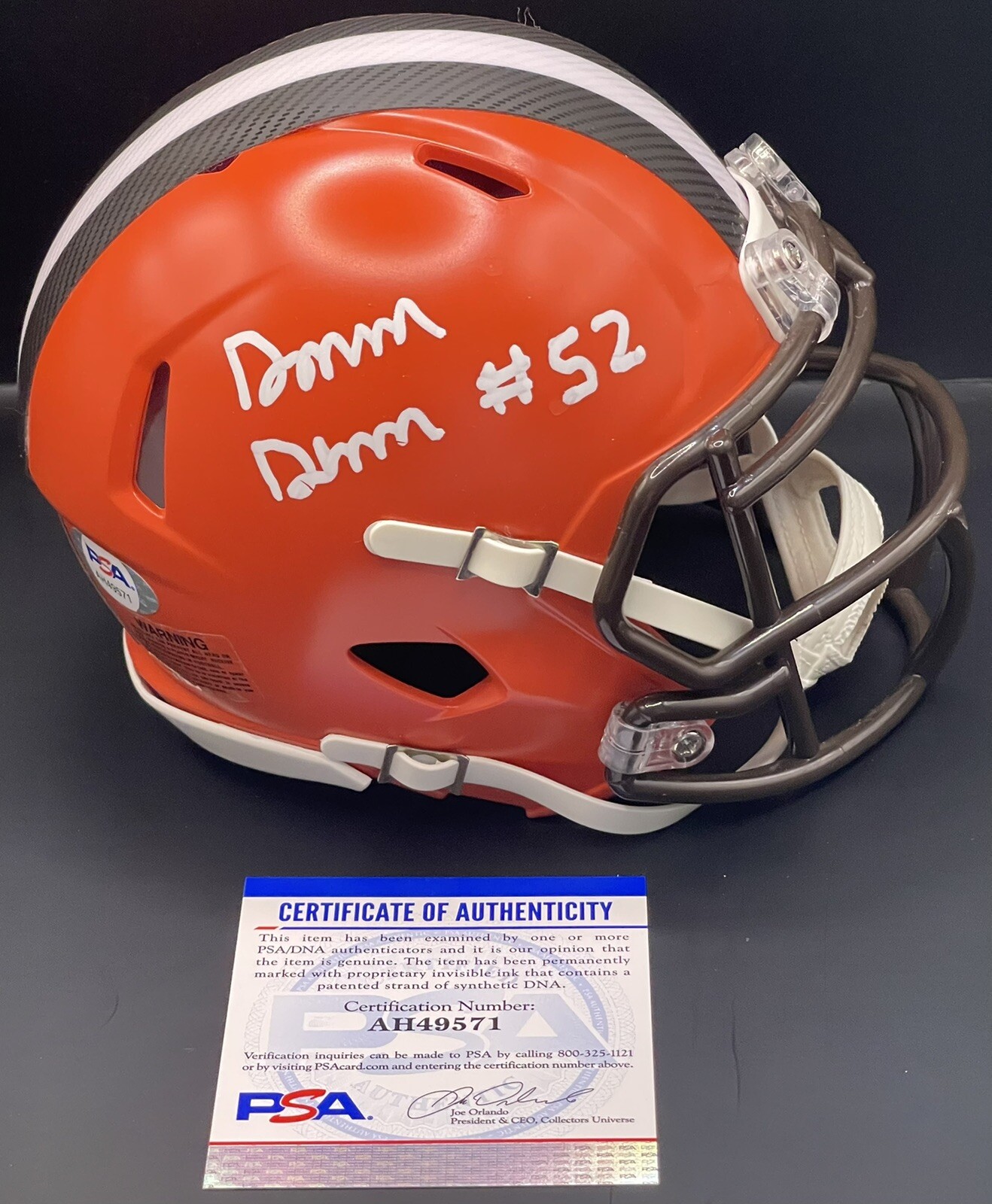 Dawson Deaton Signed Autographed Cleveland Browns Mini Helmet PSA/DNA

