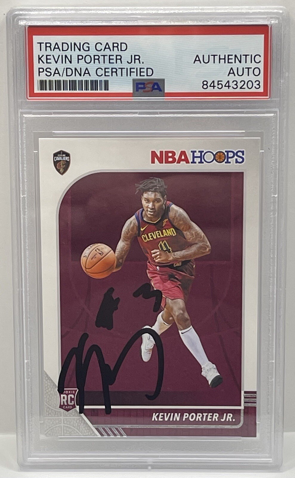 Kevin Porter Jr Signed 2019-20 NBA Hoops Rookie Card Rockets Slabbed PSA/DNA
