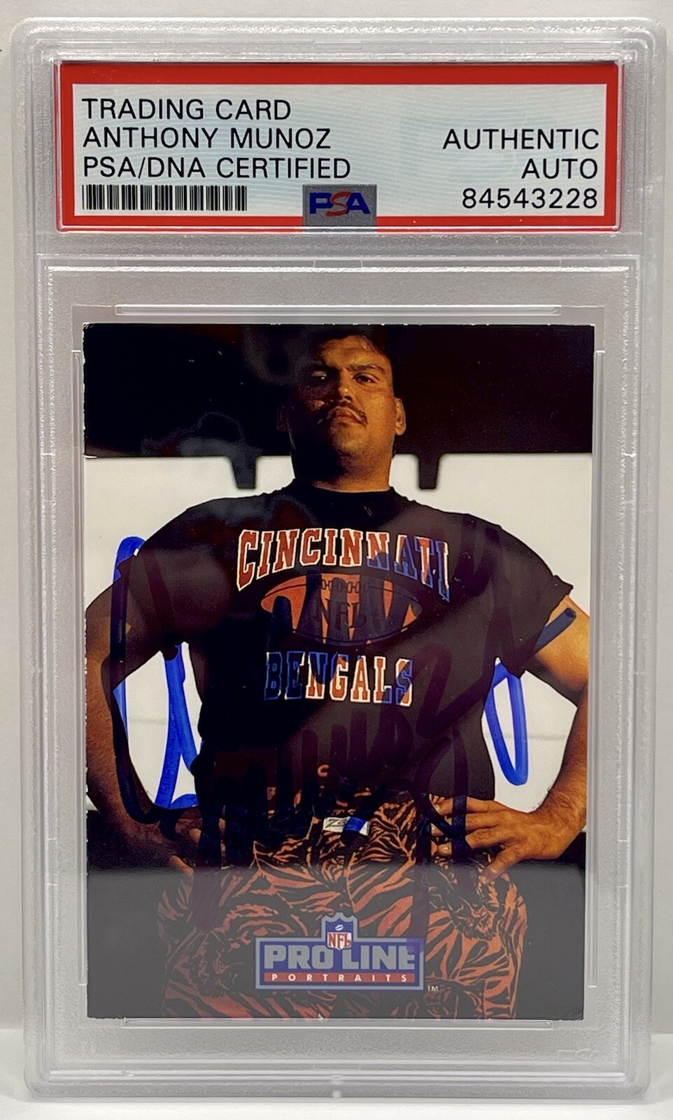 Anthony Munoz Signed 1991 Pro Line Bengals Card Slabbed PSA/DNA
