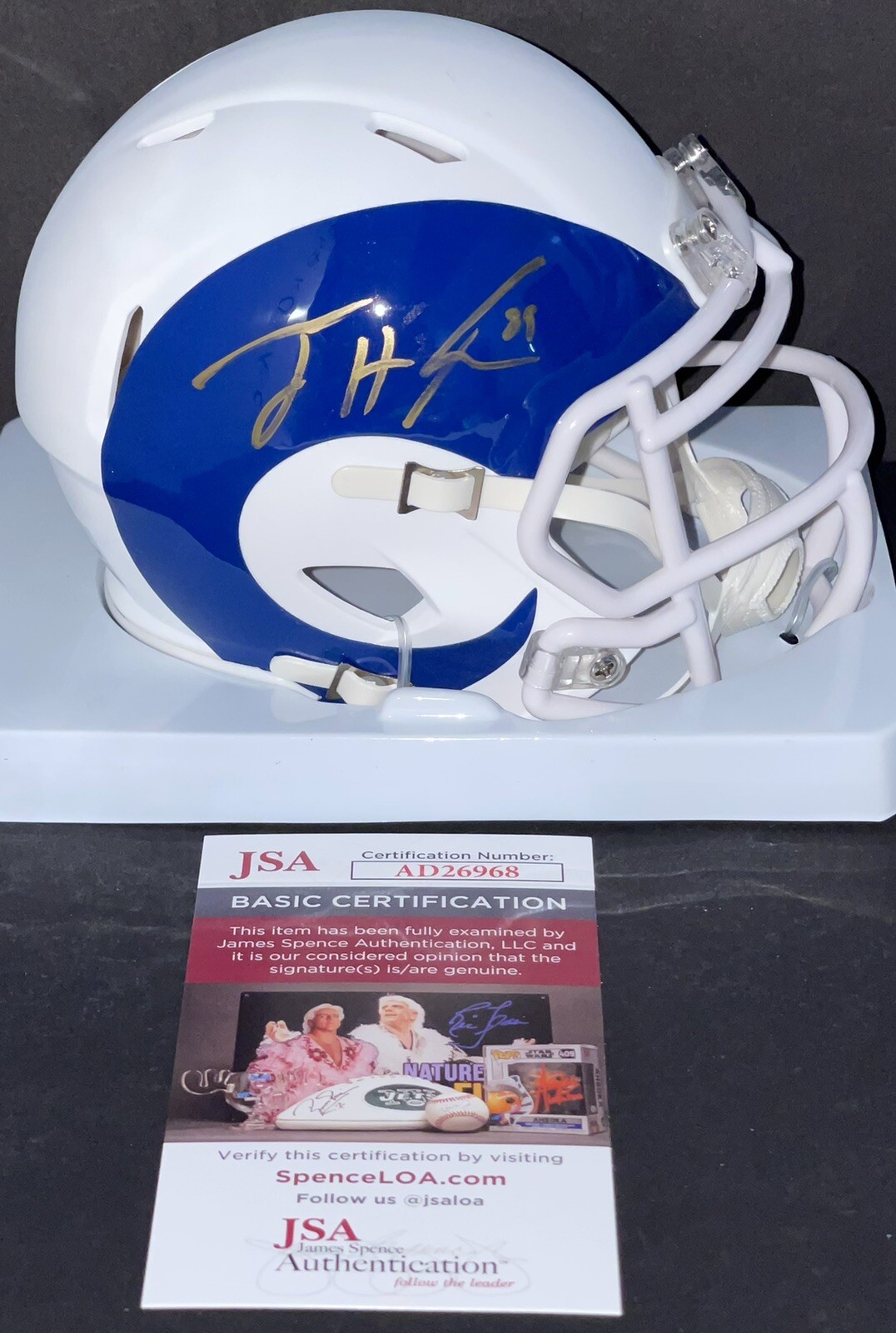 Tyler Higbee Signed Autographed Los Angeles Rams AMP Mini Helmet JSA
