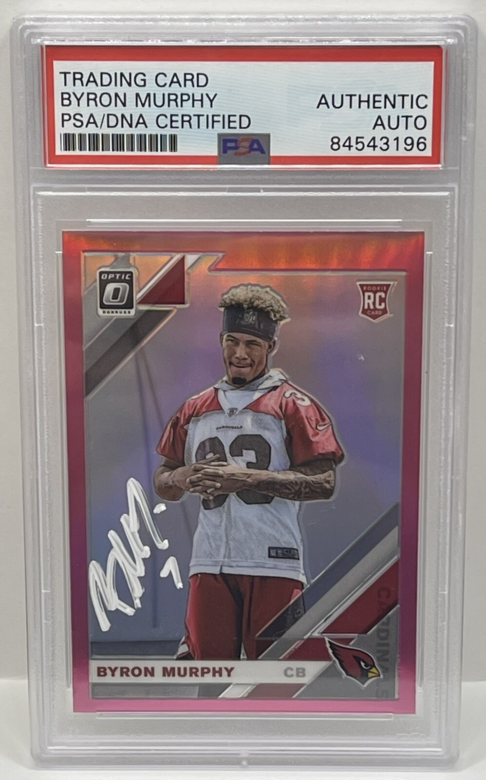 Byron Murphy 2019 Optic Pink Signed Rookie Card Arizona Cardinals Slab PSA/DNA
