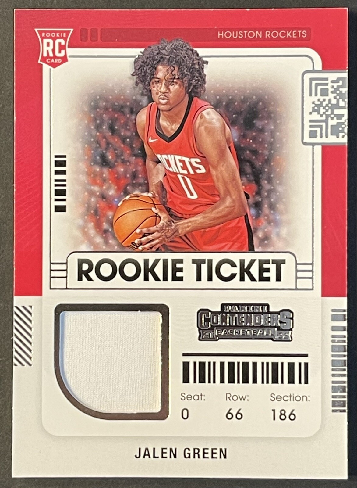 Jalen Green rookie jersey patch 2022 Contenders Houston Rockets RS-JGR
