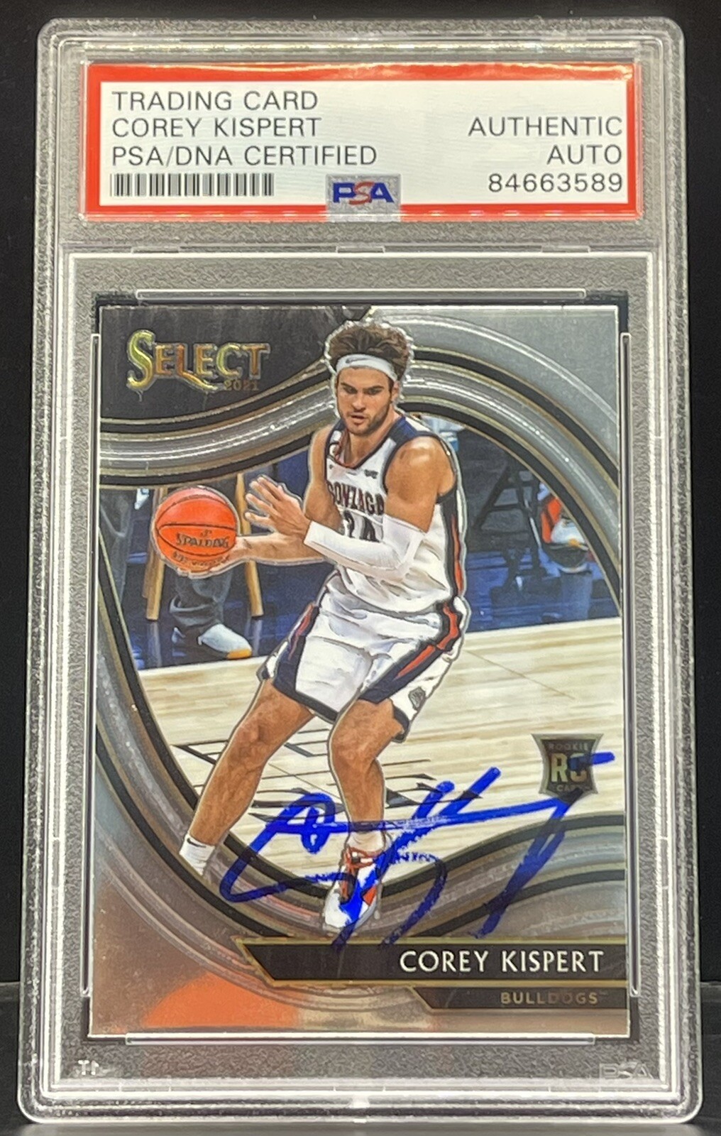 Corey Kispert Signed 2021-22 Select Chronicle Rookie Card Wizard Slabbed PSA/DNA
