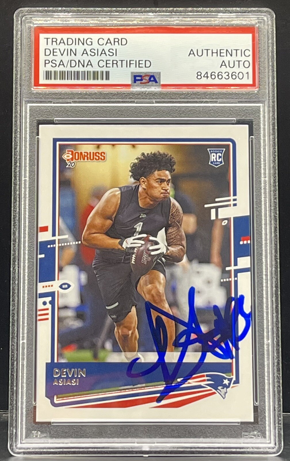 Devin Asiasi Signed 2020 Donruss Rookie New England Patriots Slabbed PSA/DNA
