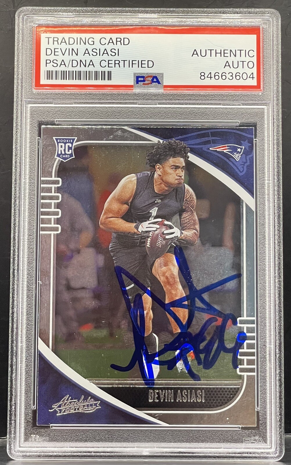 Devin Asiasi Signed 2020 Absolute Rookie New England Patriots Slabbed PSA/DNA
