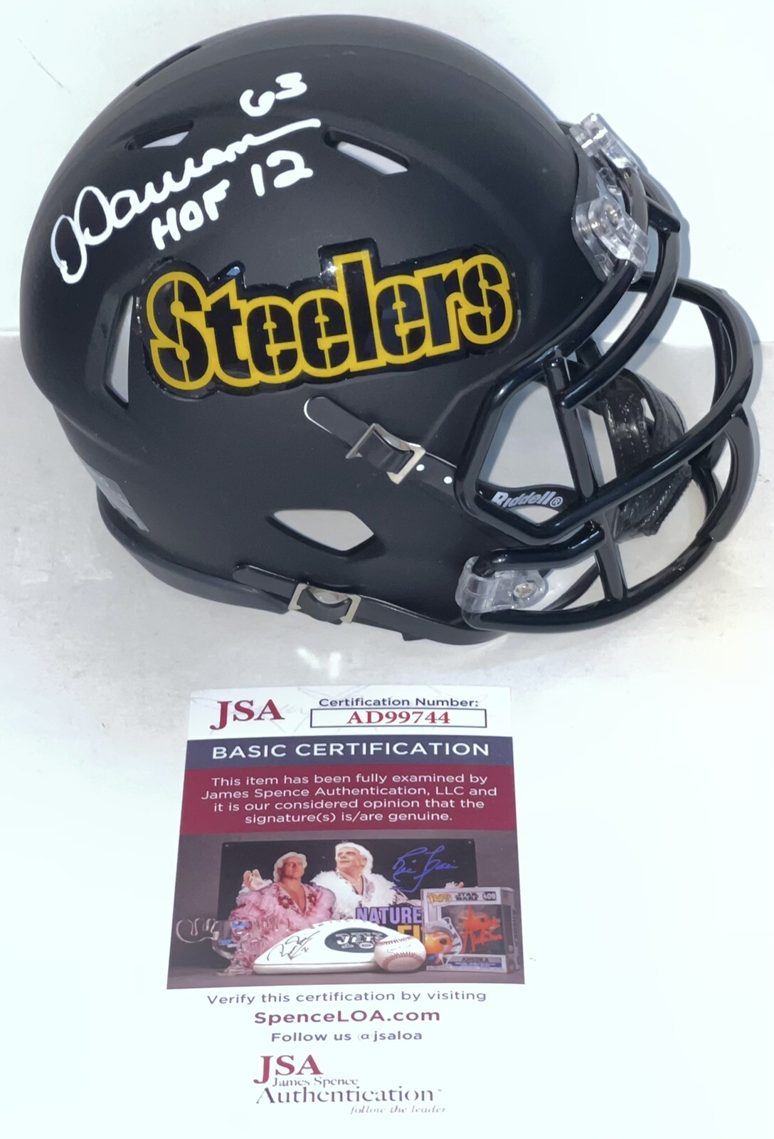 Dermontti Dawson Signed Autographed Custom Pittsburgh Steelers Mini Helmet JSA
