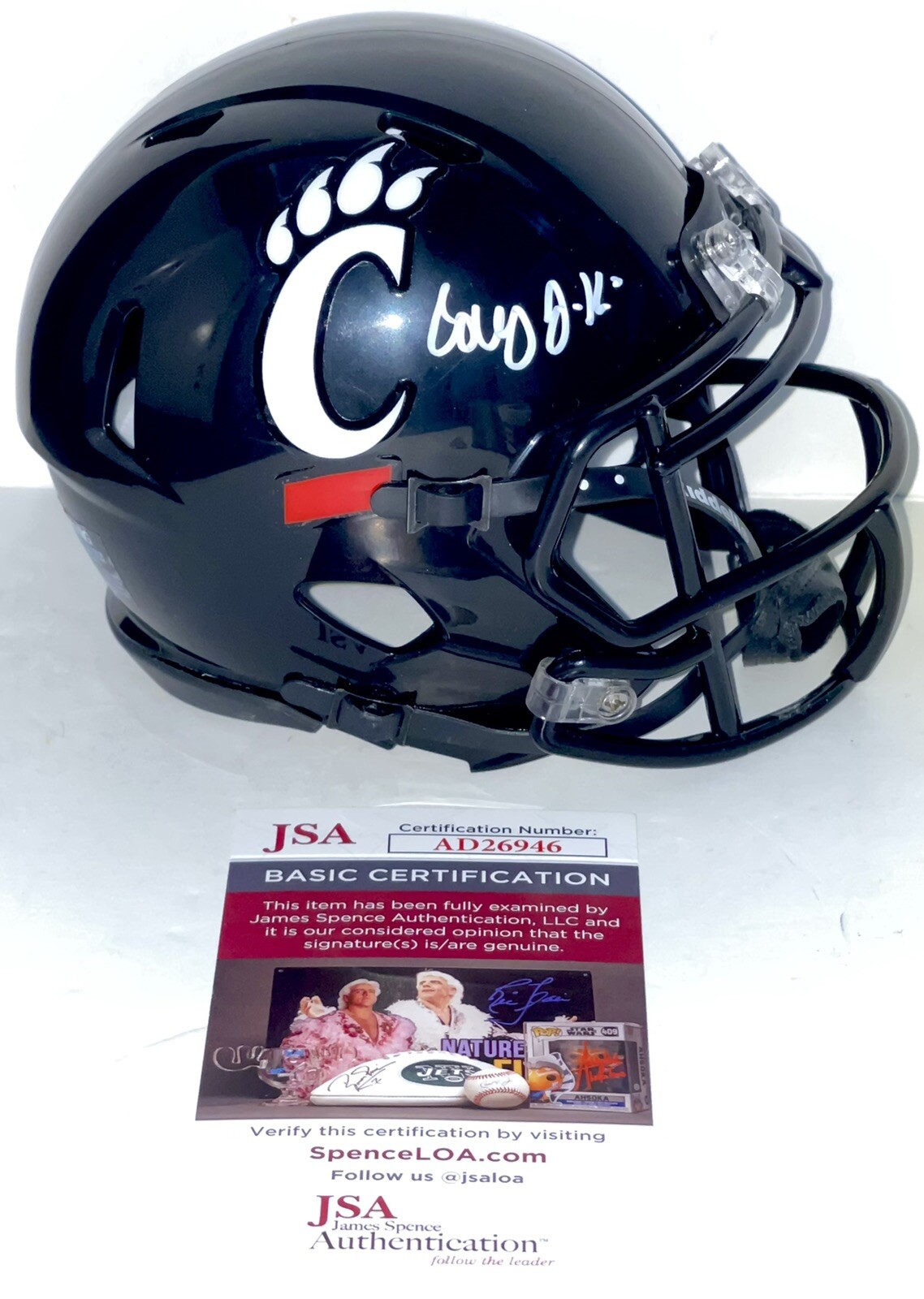 Corey Kiner Signed Autographed Cincinnati Bearcats Mini Helmet JSA
