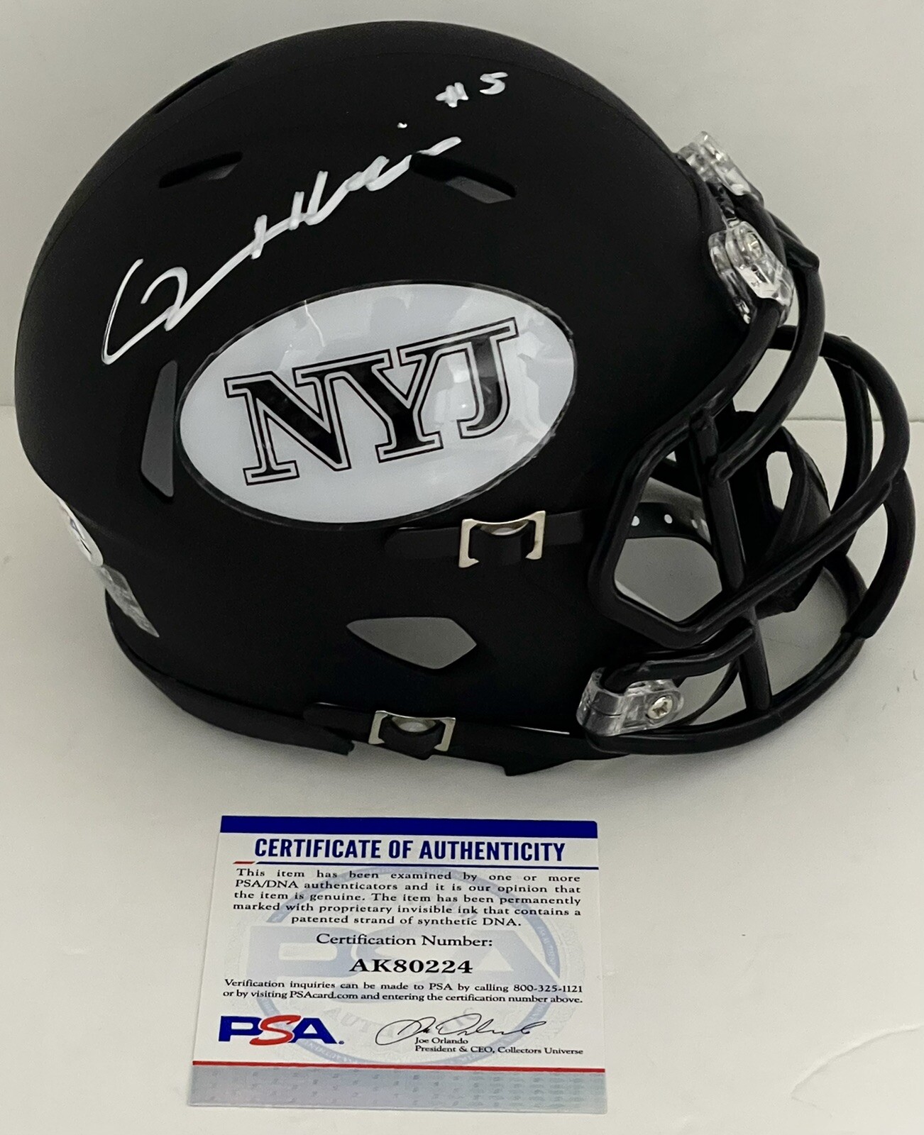 Garrett Wilson Signed Autographed Custom New York Jets Mini Helmet PSA/DNA
