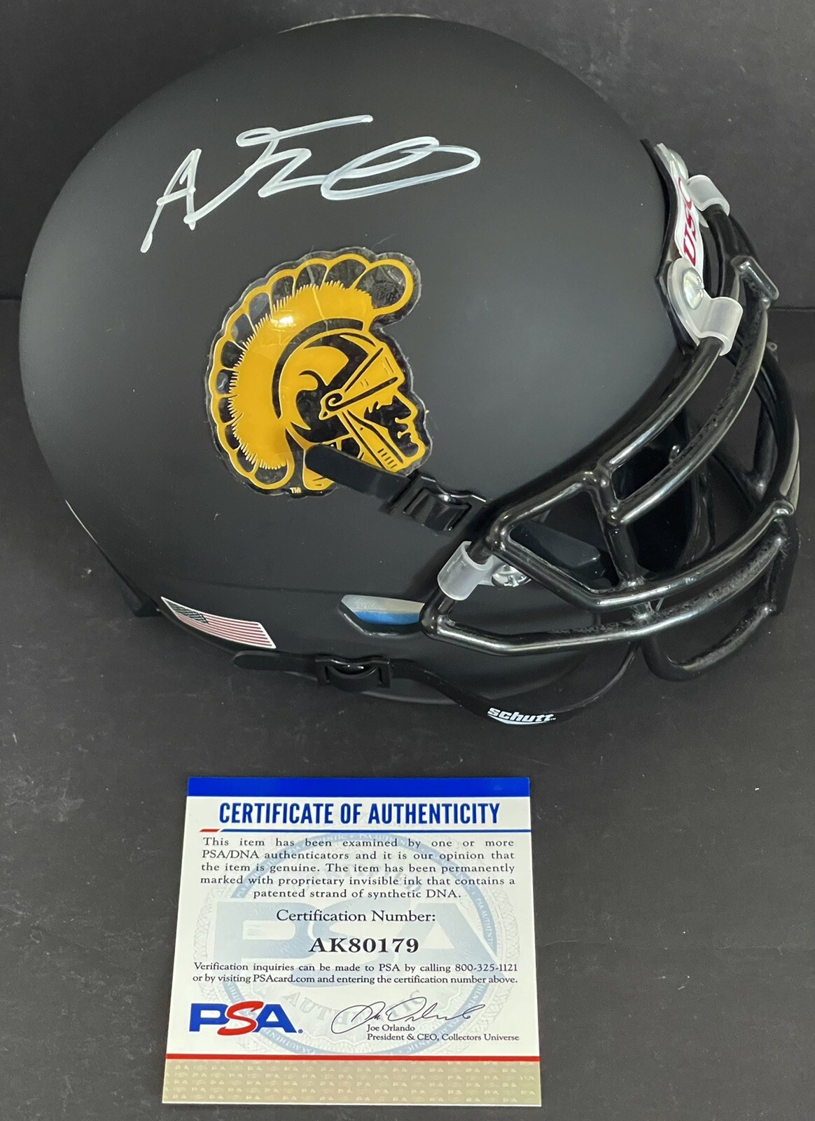 Austin Jones Signed Autographed USC Trojans Mini Helmet PSA/DNA

