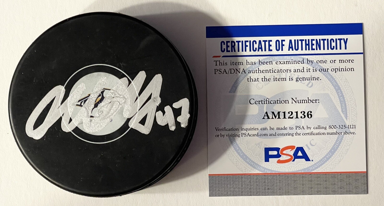 Michael McCarron Signed Autographed Nashville Predators Logo Puck PSA/DNA
