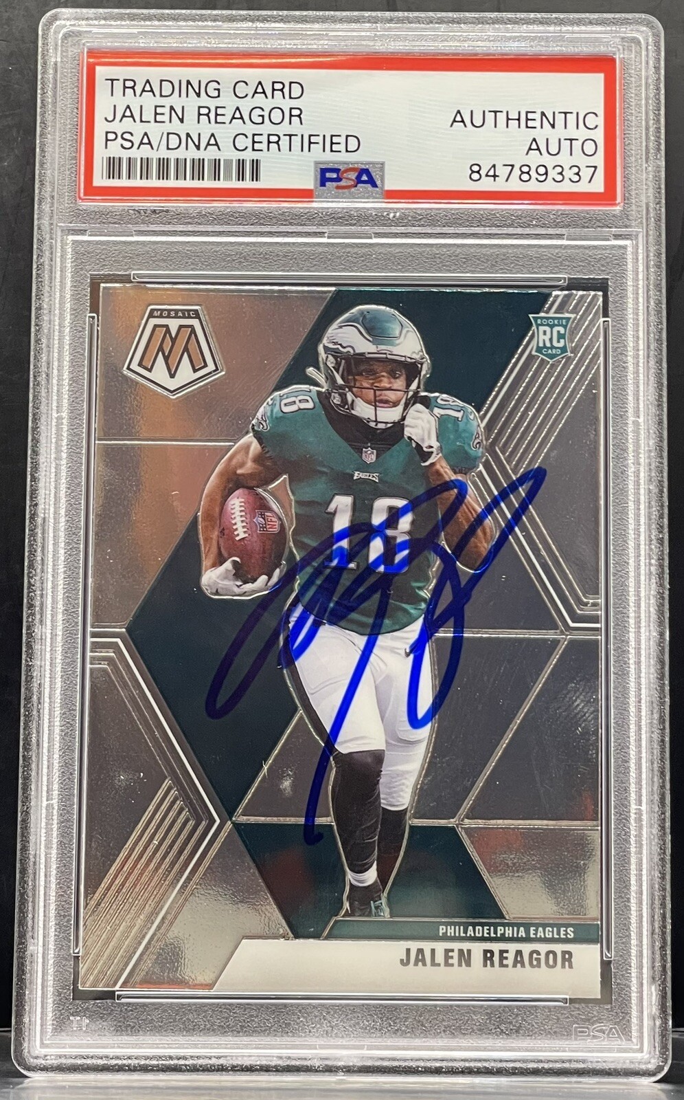 Jalen Raegor 2020 Signed Mosaic Rookie Card Eagles Vikings PSA/DNA Slabbed
