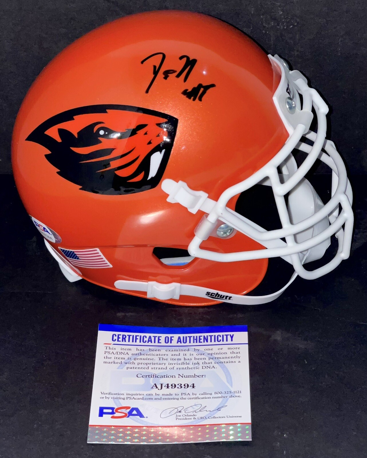 DJ Uiagalelei Signed Autographed Oregon State Beavers Custom Mini Helmet PSA/DNA
