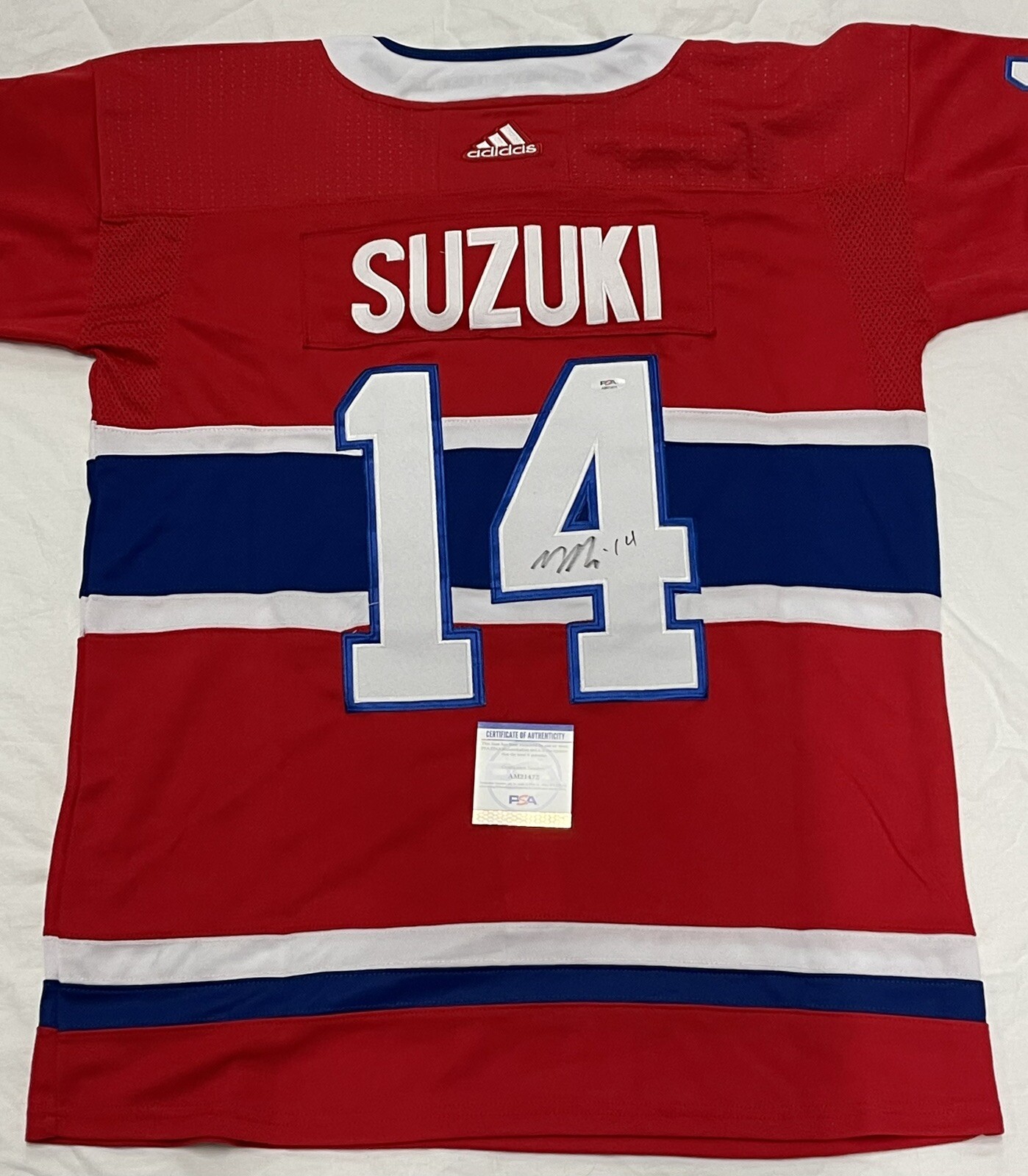 Nick Suzuki Signed Autographed Montreal Canadiens Retro Red Jersey PSA/DNA
