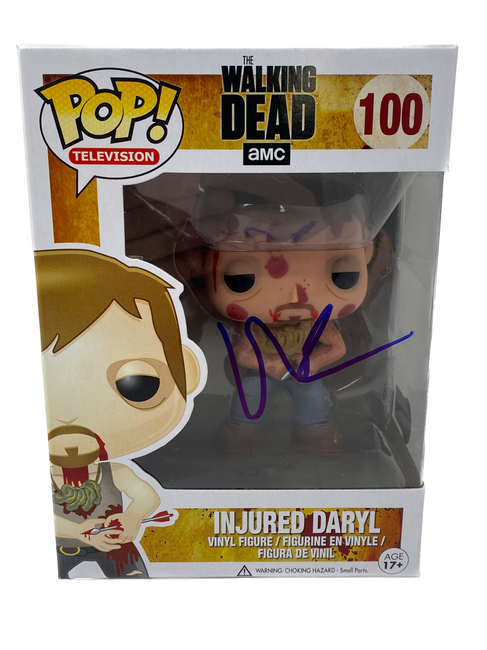 Norman Reedus Signed Funko Pop The Walking Dead Injured Daryl #100 Beckett COA
