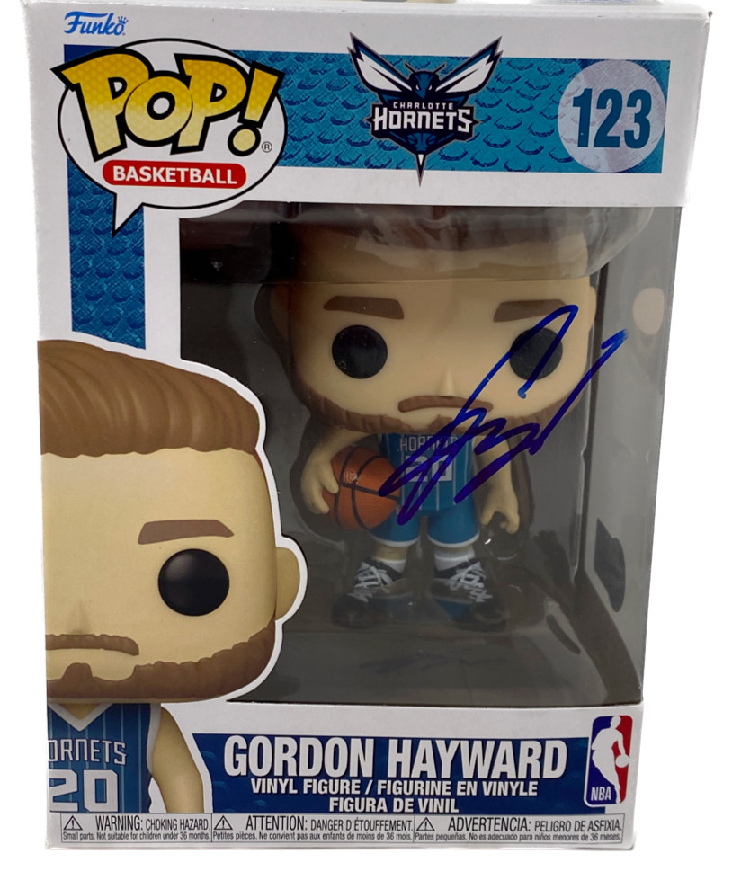 Gordon Hayward Signed Funko Pop Charlotte Hornets #123 Autograph Beckett COA
