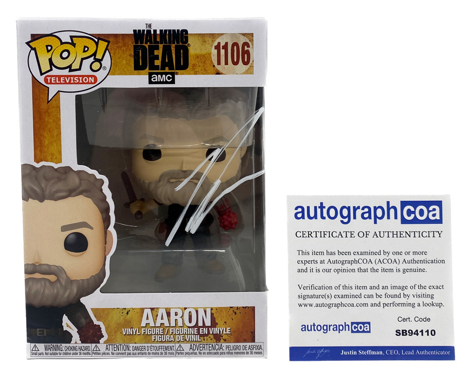 Ross Marquand Signed Funko Pop The Walking Dead Aaron 1106 Autograph ACOA COA
