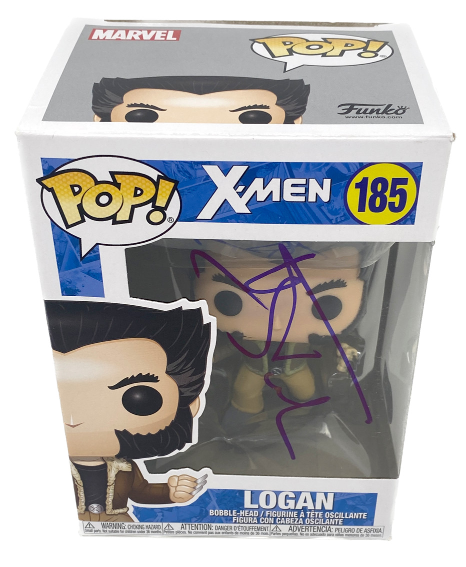 Hugh Jackman Signed X-Men Logan Funko Pop #185 Wolverine Autograph Beckett COA

