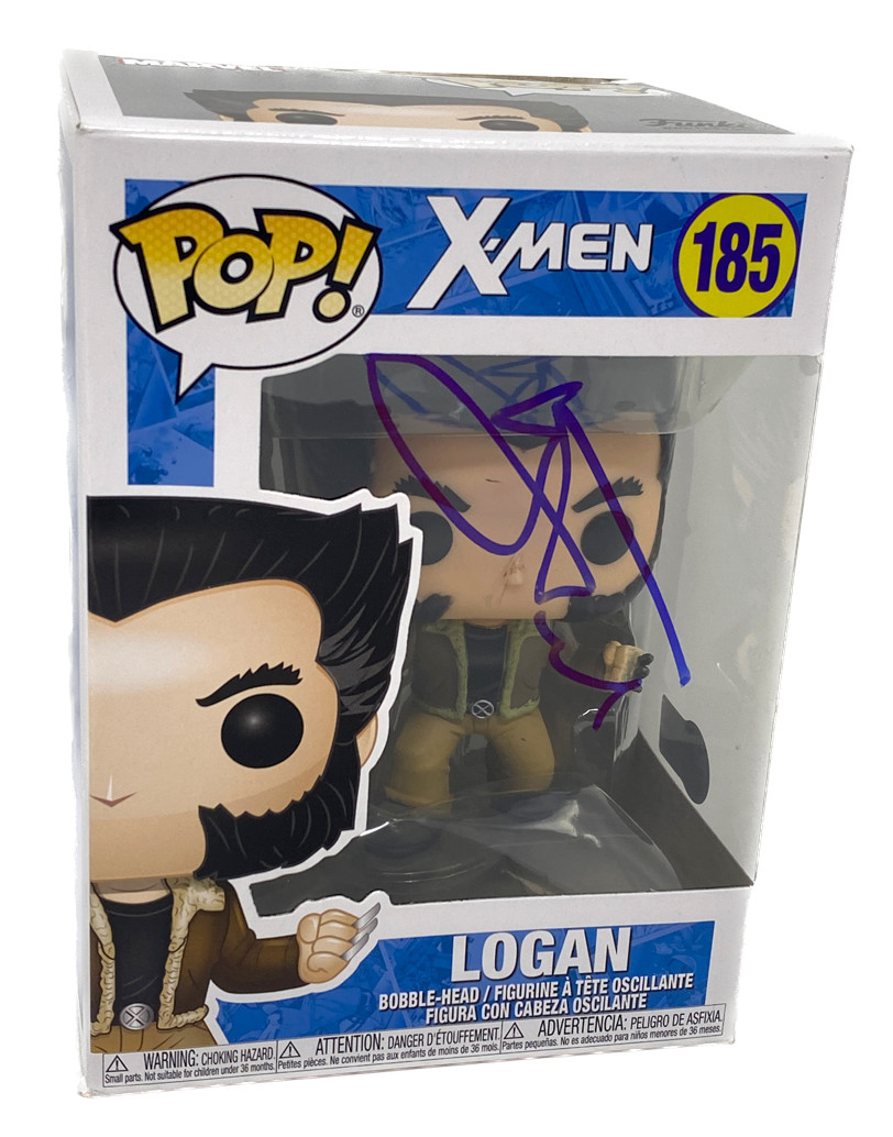 Hugh Jackman Signed X-Men Logan Funko Pop #185 Wolverine Autograph Beckett COA
