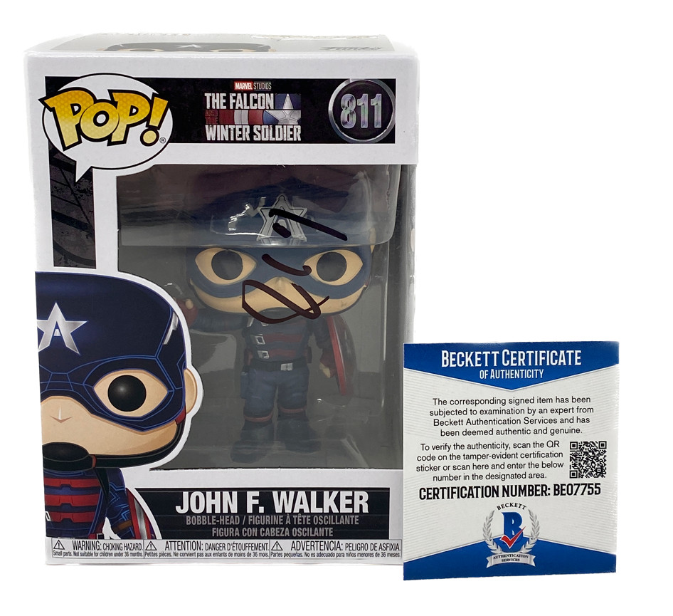 WYATT RUSSELL SIGNED FUNKO POP THE FALCON AND THE WINTER SOLDIER JOHN WALKER BAS COLLECTIBLE MEMORABILIA