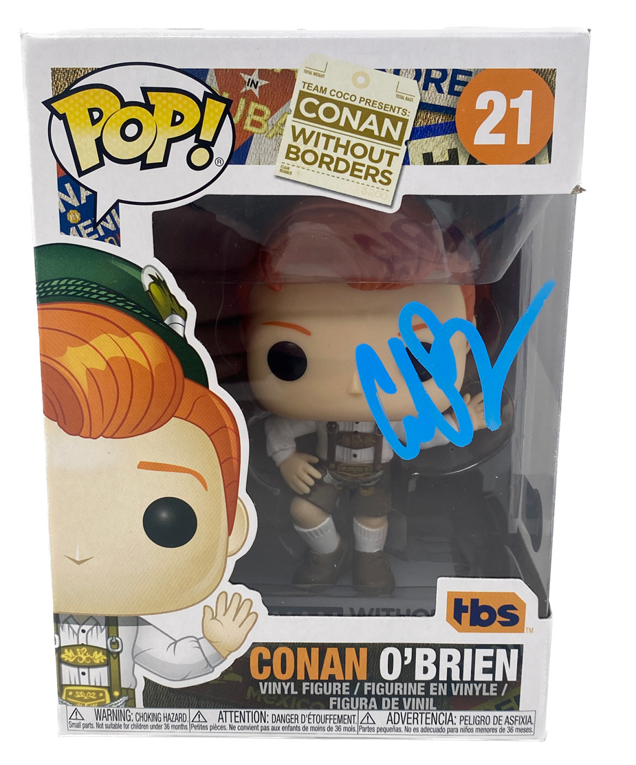 Conan O'Brien Signed Autograph Funko Pop #21 Conan Without Boarders Beckett COA
