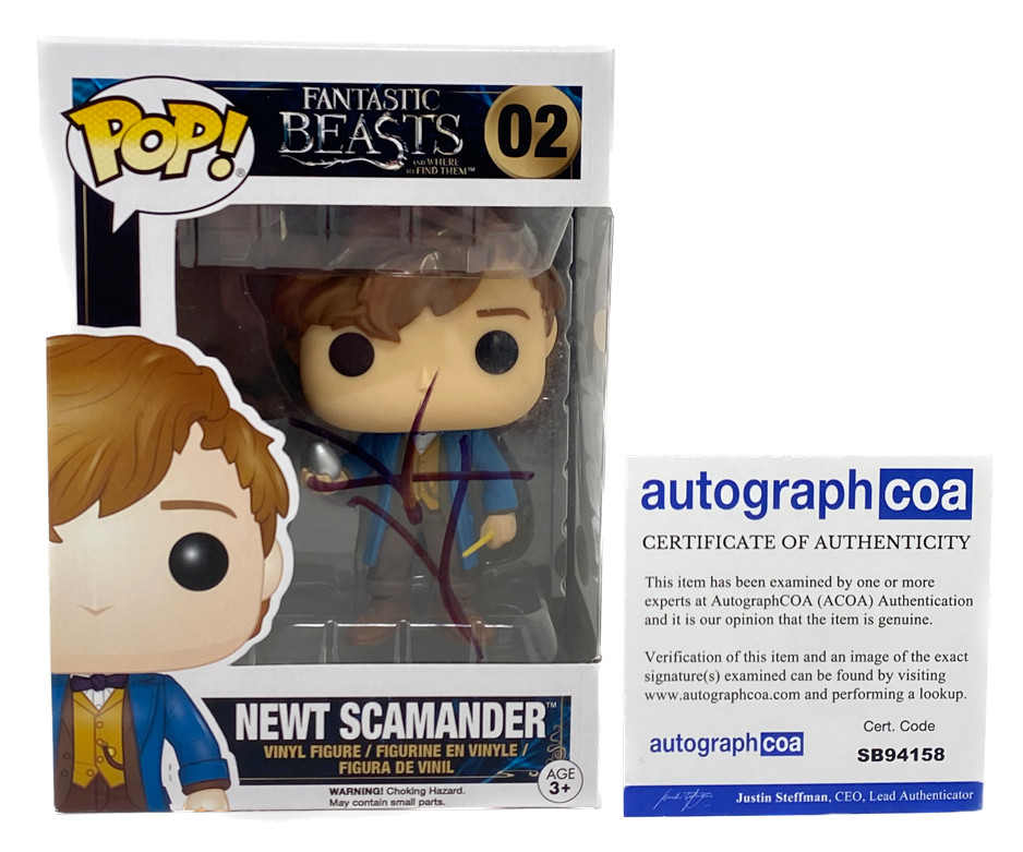 Eddie Redmayne Signed Funko Pop Fantastic Beasts Newt Scamander Autograph ACOA
