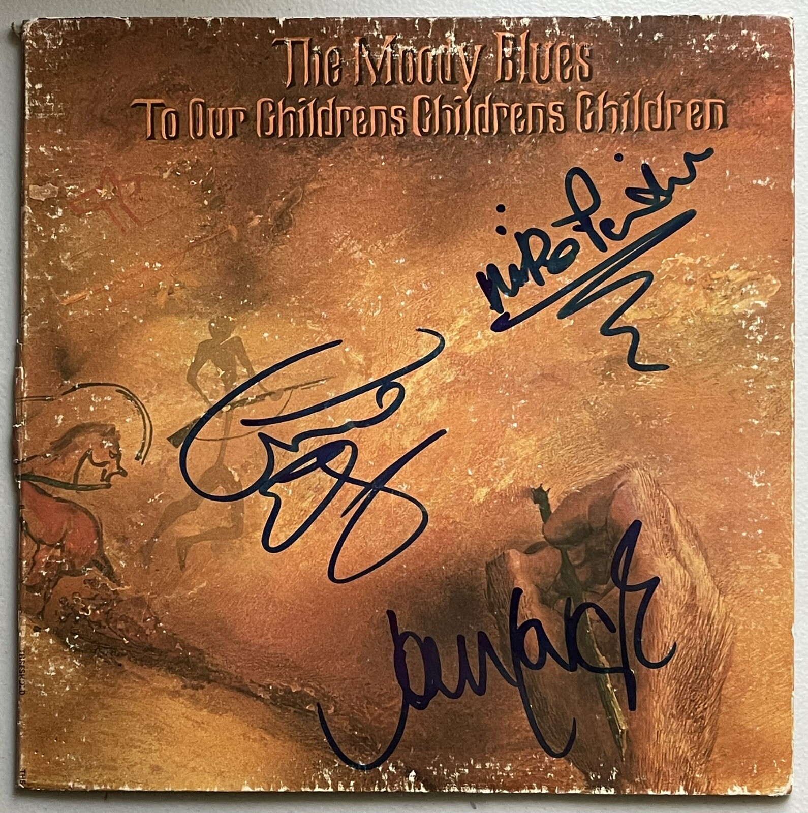 The Moody Blues Signed Vinyl LP To Our Childrens Graeme Lodge Pinder JSA
